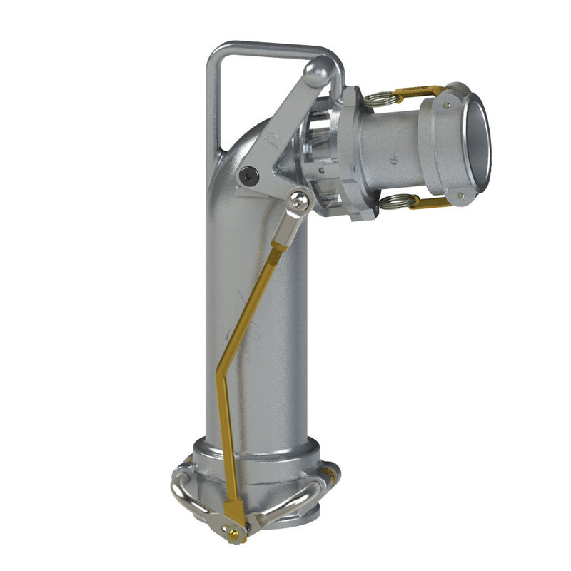 86004130C (UTF40) by PT-Coupling | Petroleum Handling Dual Point Tight Fill Elbow | with TF30X40CF Coupler | Complete Assembly