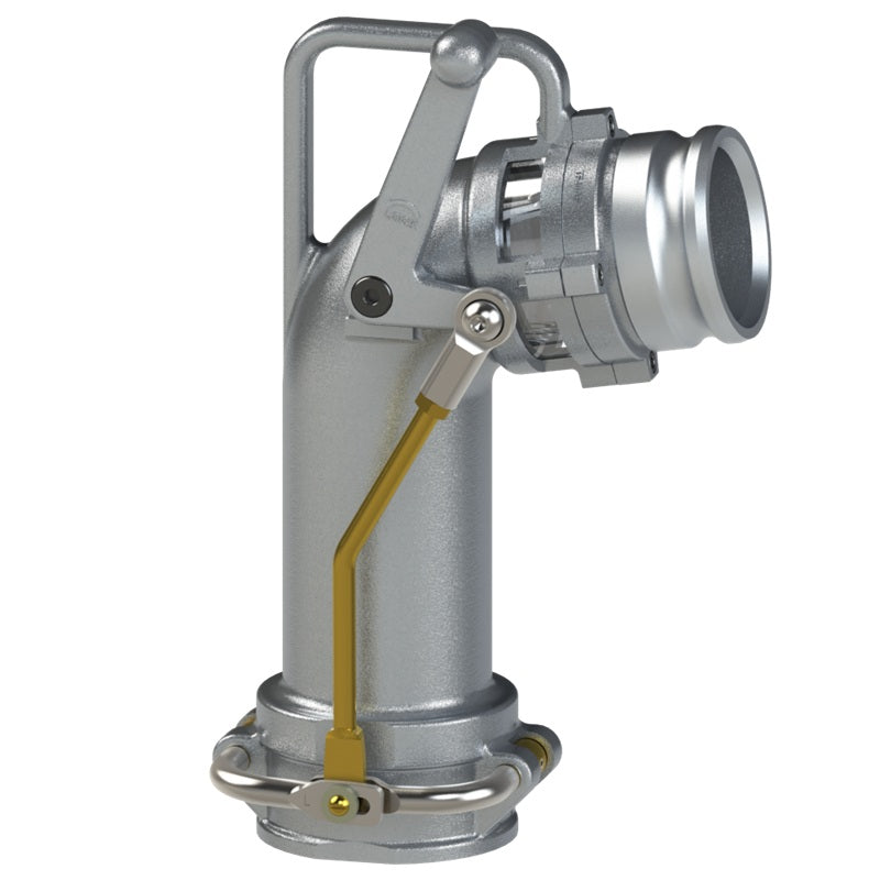 86004130S (UTF40SHORT) by PT-Coupling | Petroleum Handling Dual Point Tight Fill Elbow | with TF30X40AF Adapter | Complete Assembly