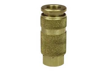 14A6F by Coilhose | Coilflow™ Six Ball ARO Interchange Coupler | Automatic | 1/4" Body Size | 3/8" Female NPT Thread | Straight | Brass (Type 14A)