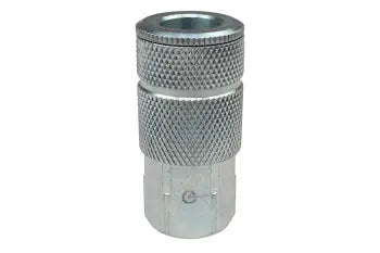 592 by Coilhose | Coilflow™ Automotive Tru-Flate Interchange Coupler | Manual | 3/8" Body Size | 1/4" Female NPT Thread | Straight | Plated Steel (Type 59)