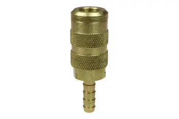 14X6H by Coilhose | CoilFlow™ Six Ball ARO Interchange Coupler | Manual | 1/4" Body Size | 3/8" Hose Barb | Straight | Brass (Type 14)