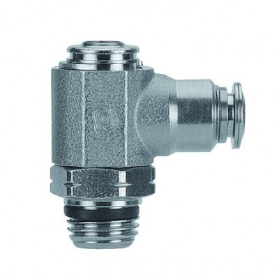 57910-12-3/8" AIGNEP | Functional (Flow Controls) Series | Flow Control | 12mm Tube x 3/8" Swift-Fit Male | Metal Release Collet | Flow In Screw Adjustment