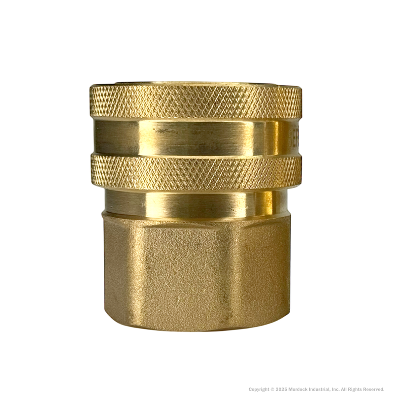 8EF8-B by Dixon Valve | Hydraulic Quick Disconnect Coupling | E-Series | 1" Female NPTF x 1" Straight-Through Interchange | Socket | Nitrile Seal | Brass