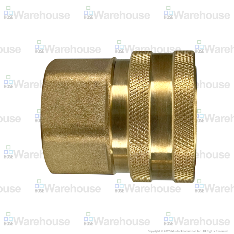8EF8-B by Dixon Valve | Hydraulic Quick Disconnect Coupling | E-Series | 1" Female NPTF x 1" Straight-Through Interchange | Socket | Nitrile Seal | Brass
