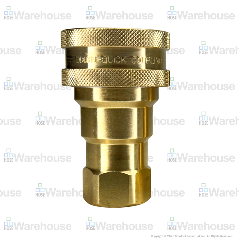 8HF8-B by Dixon Valve | Hydraulic Quick Disconnect Coupling | H-Series | 1" Female NPTF x 1" ISO-B Interchange | Socket | Nitrile Seal | Brass