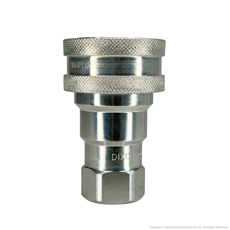 8HF8 by Dixon Valve | Hydraulic Quick Disconnect Coupling | H-Series | 1" Female NPTF x 1" ISO-B Interchange | Socket | Nitrile Seal | Steel