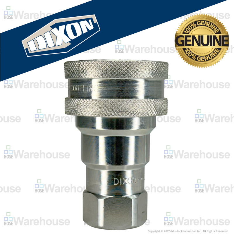 8HF8 by Dixon Valve | Hydraulic Quick Disconnect Coupling | H-Series | 1" Female NPTF x 1" ISO-B Interchange | Socket | Nitrile Seal | Steel