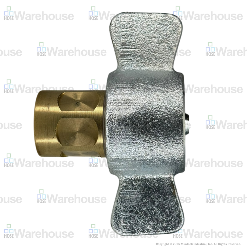 8WF8-B by Dixon Valve | Hydraulic Quick Disconnect Coupling | W-Series | 1" Female NPTF x 1" Wingstyle Interchange | Socket | Nitrile Seal | Brass