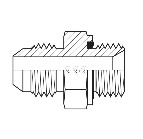 9005ES-32-32 by AdaptAll | Hydraulic Adapter | -32 Male JIC x -32 Male BSPP | with Elastomeric Seal | Steel