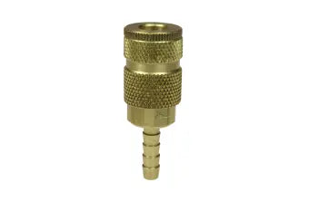 143 by Coilhose | Coilflow™ ARO Interchange Coupler | Manual | 1/4" Body Size | 1/4" Hose Barb | Straight | Brass (Type 14)
