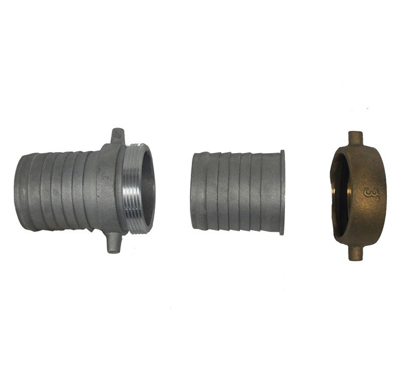 90110015 (PL15-AB) by PT-Coupling | 1-1/2" Discharge & Suction Hose Coupling | Complete Set | Aluminum with Brass Swivel Nut & Gasket