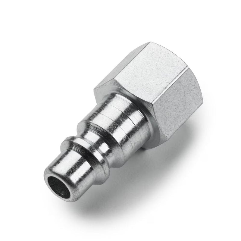 9083 23 18 by Parker | Acting Safety Couplers | 3/8" Female NPT Plug x 1/4" Body ID | 1.60" Length | Straight | Nickel-Plated Brass