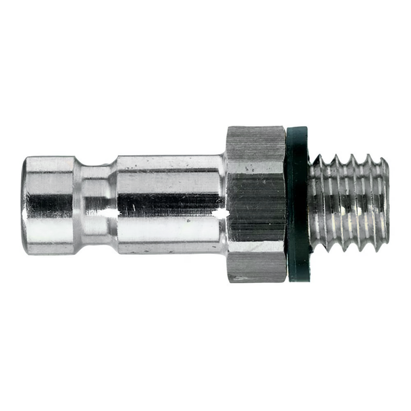9087 20 19 by Parker | Legris Plug Quick Disconnect | M5 Male Metric Thread | 7 mm Hex | 18 mm Length | Straight | Nickel-Plated Brass