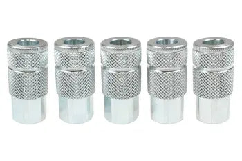 160S-T5 by Coilhose | Steel Coupler | 1/4" Female NPT Automotive Interchange | Coupler | Straight | Plated Steel | Pack of 5