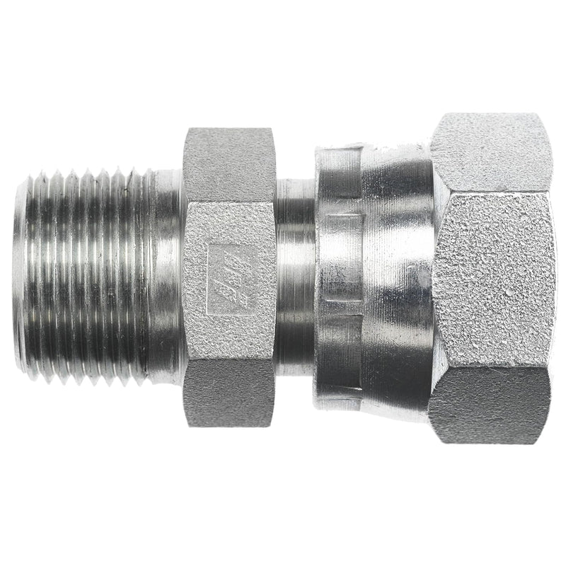FS6505-04-06 by Brennan Inc. | -04 Male Pipe x -06 Female Face Seal Swivel | Straight | Steel