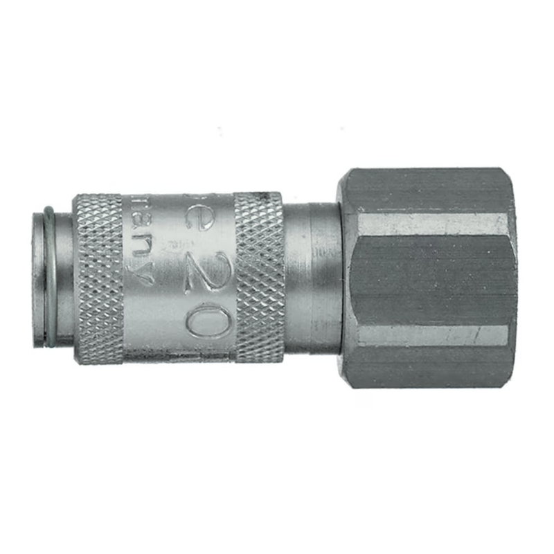 9214 20 19 by Parker | Legris Coupler Quick Disconnect | M5 Male Metric Thread | 9 mm Hex | 26 mm Length | Straight | Nickel-Plated Brass