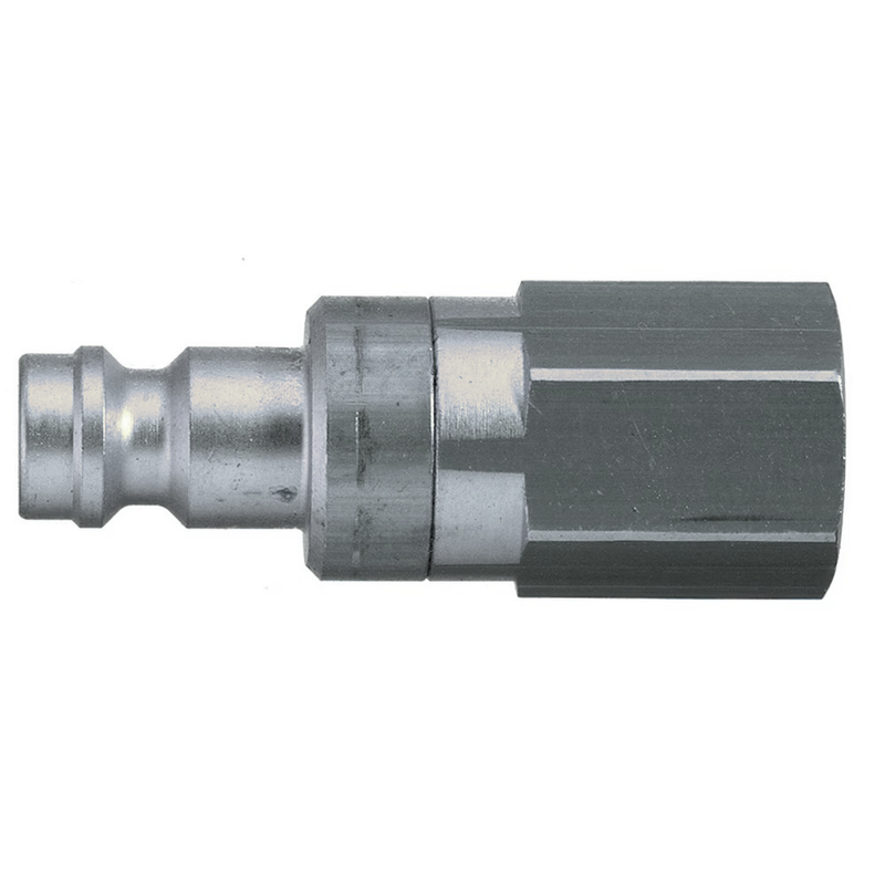 9286 21 10 by Parker | Legris Plug Quick Disconnect | 1/8" Female BSPP Thread | 14 mm Hex | 40 mm Length | Straight | Nickel-Plated Brass