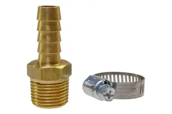 RK03 by Coilhose | Hose Fitting | Repair Kit | 3/8" Hose ID | 1/4" NPTM Barb & Clamp | Straight | Brass