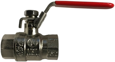941123NP (941-123NP) by Midland | Locking Handle Ball Valve | 1/2" Female NPT x 1/2" Female NPT | Straight | Straight | Nickel Plated Brass with Stainless Steel Trim