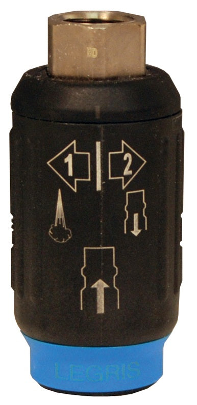 9415U0614 Legris by Dixon Valve | Pneumatic Industrial Interchange Safety Coupler/Socket | 1/4" Female NPT x 1/4" Body Size | Composite