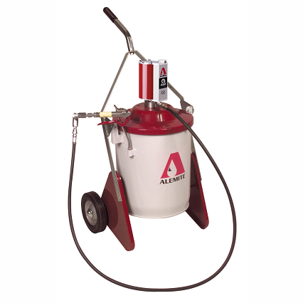 9911-A1 by Alemite | Grease Pump | Pneumatic Ram - Portable | Drum Size: 35 Lb./70 Lb. Bulk | Material Outlet: 3/8" Female NPTF