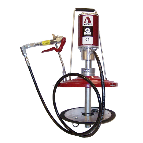 9911-J by Alemite | Grease Pump | Pneumatic Ram - Portable | Drum Size: 35 Lb. | Material Outlet: 3/8" Female NPTF