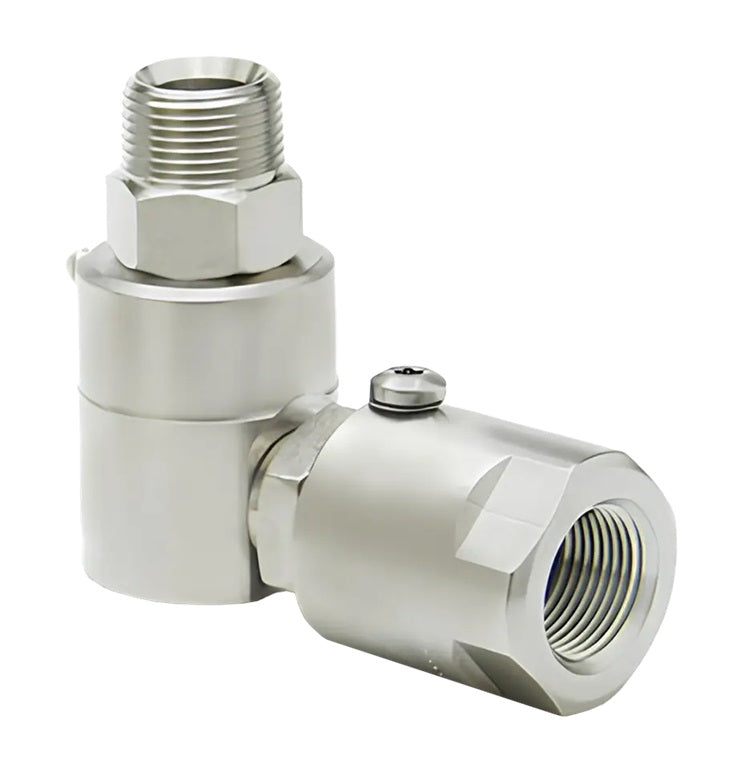 9DP4MP25XFP25-Z-V by Super Swivel | DP5100-Z-V | Dual Plane Swivel | 1/4-18 Male Pipe NPTF x 1/4-18 Female Pipe NPTF | 0.250" Through Hole | 90° Elbow | Zinc | Viton Seal