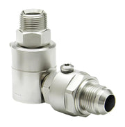 9DP8MP50XMJ8-Z-AL by Super Swivel | DP6821-Z-AL | Dual Plane Swivel | 1/2-14 Male Pipe NPTF x 3/4-16 Male 37° JIC | 0.297" Through Hole | 90° Elbow | Zinc | AFLAS Seal