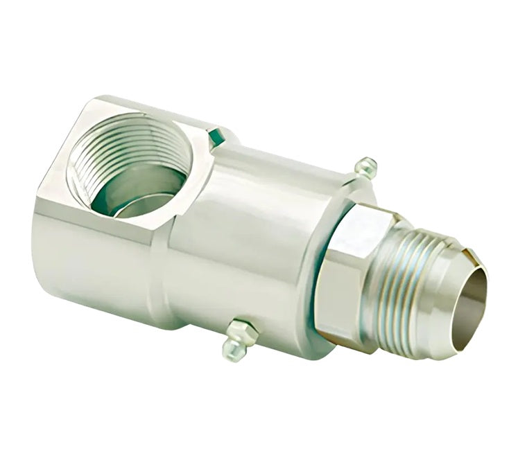 9SS16DBMJ16XFP100-Z-90V by Super Swivel | 25122-Z-90V | Super Duty Swivel | 1-5/16-12 Male 37° JIC x 1-11-1/2 Female Pipe NPTF | 90° Elbow | Zinc | Viton Seal