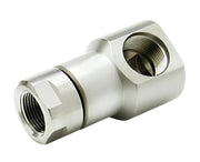 9SS8FP38XFO8-Z-ETP by Super Swivel | 5412-Z-ETP | 3/8-18 Female Pipe NPTF x 3/4-16 Female O-Ring ORB | 0.530" Through Hole | 90° Elbow | Zinc | Extreme Viton® Seal