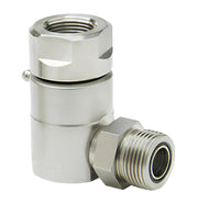 9SS20FP125XMFS20-Z-V by Super Swivel | 8470-Z-V | 1-1/4-11-1/2 Female Pipe NPTF x 1-11/16-12 Male Face Seal MFS | 0.718" Through Hole | 90° Elbow | Zinc | Viton Seal