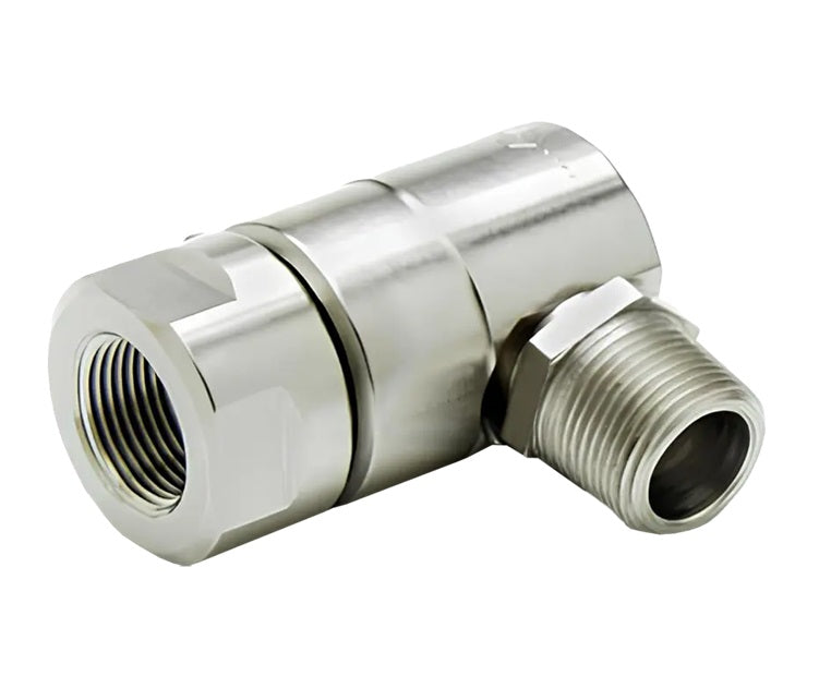 9SS8FP38XMP38-Z-ETP by Super Swivel | 7112-Z-ETP | 3/8-18 Female Pipe NPTF x 3/8-18 Male Pipe NPTF | 0.297" Through Hole | 90° Elbow | Zinc | Extreme Viton® Seal