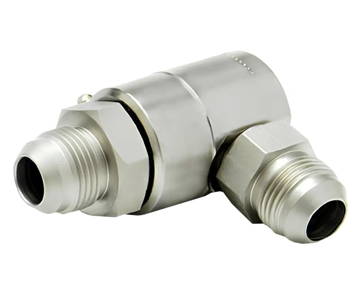 9SS8MJ8XMJ8-Z-AL by Super Swivel | 7011-Z-AL | 3/4-16 Male 37° JIC x 3/4-16 Male 37° JIC | 0.297" Through Hole | 90° Elbow | Zinc | AFLAS Seal