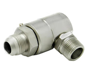 9SS20MJ20XMP125-Z-V by Super Swivel | 7470-Z-V | 1-5/8-12 Male 37° JIC x 1-1/4-11-1/2 Male Pipe NPTF | 0.827" Through Hole | 90° Elbow | Zinc | Viton Seal