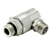 9SS8MO10XMP50-Ni-AL by Super Swivel | 7344-Ni-AL | 7/8-14 Male O-Ring ORB x 1/2-14 Male Pipe NPTF | 0.297" Through Hole | 90° Elbow | Electroless Nickel | AFLAS Seal