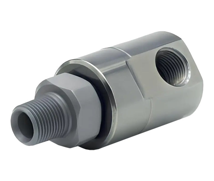 9SS8MP50XFP50-440-V by Super Swivel | 23006-440-V | 1/2-14 Male Pipe NPTF x 1/2-14 Female Pipe NPTF | 0.530" Through Hole | 90° Elbow | 440c Stainless Steel | Viton Seal