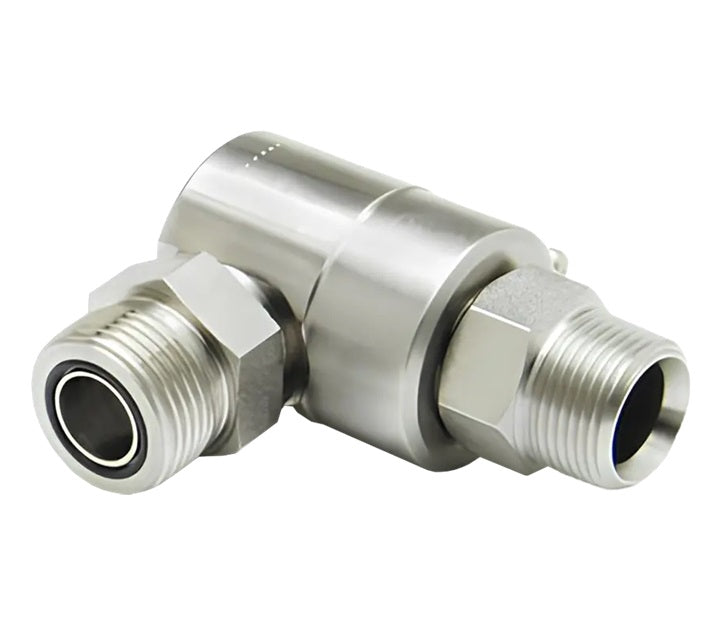 9SS16MP100XMFS16-Z-V by Super Swivel | 8570-Z-V | 1-11-1/2 Male Pipe NPTF x 1-7/16-12 Male Face Seal MFS | 0.484" Through Hole | 90° Elbow | Zinc | Viton Seal