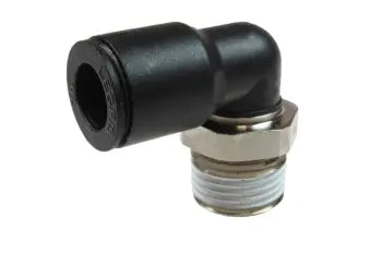 CL31990802 by Coilhose | COILOCK™ Metric Push-To-Connect Fitting | 8mm Tube OD x 1/8" Male BSPP Swivel | 90° Elbow | Plastic