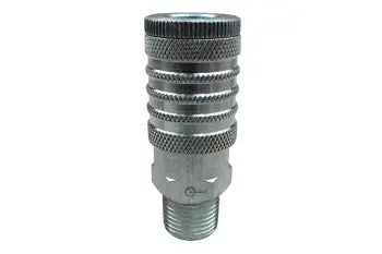 122 by Coilhose | Coilflow™ Industrial Interchange Coupler | Manual | 1/2" Body Size | 1/2" Male NPT Thread | Straight | Plated Steel (Type 12)