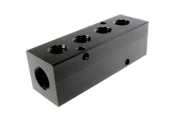 3043 by Coilhose | 4 Port Straight Manifold | 3/8" Female NPT Thread Inlet x 1/4" Female NPT Thread Outlet | Aluminum