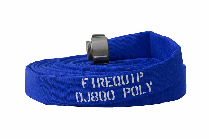 DJ15x50B15N by Snap-Tite | DJ800 Series | Double Jacket Polyester Fire Hose Assembly with EPDM Liner | 1-1/2" Hose I.D. | 1-1/2" Male NH x 1-1/2" Female NH Couplings | 400 PSI | Blue | 50ft Length