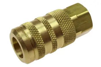15X4F by Coilhose | Coilflow™ Six Ball Industrial Interchange Coupler | Manual | 1/4" Body Size | 1/4" Female NPT Thread | Straight | Brass (Type 15)