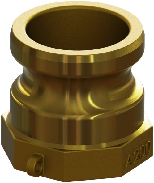 A-BR-200 by Campbell Fittings | Standard Cobra Cam & Groove Coupling | Type A | 2" Male Adapter x 2" Female NPT Thread | Brass