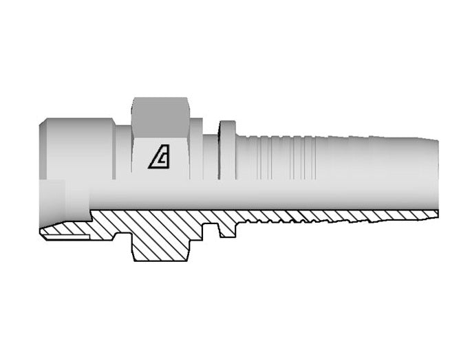 A-0808-BTTF Alfagomma by Kuriyama | A Series | Two-Piece Hydraulic Hose Fitting | -08 Hose ID x -08 Bite Type Tube Fitting | Steel