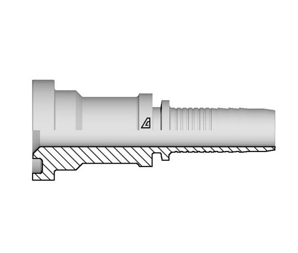 A-2424-C61S Alfagomma by Kuriyama | A Series | Two-Piece Hydraulic Hose Fitting | SAE J518 | -24 Hose ID x -24 Code 61 Flange | Steel