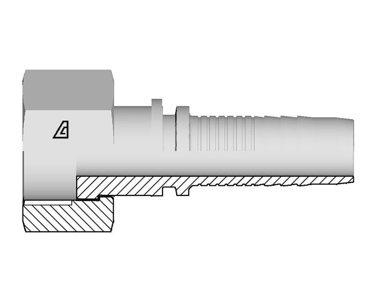 A-1212-FBFS Alfagomma by Kuriyama | A Series | Two-Piece Hydraulic Hose Fitting | -12 Hose ID x -12 Female BSPP Flat Seat Swivel | Steel