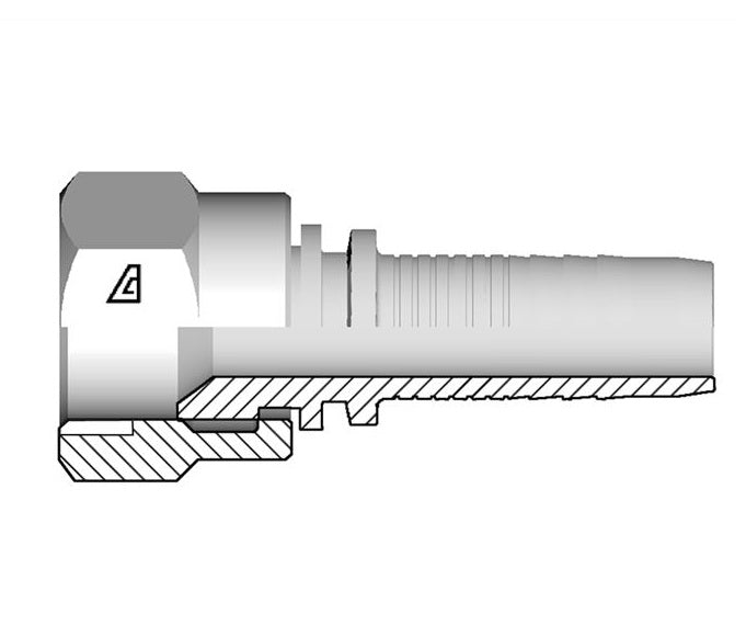 A-0404-FJSH Alfagomma by Kuriyama | A Series | Two-Piece Hydraulic Hose Fitting | -04 Hose ID x -04 Female JIC 37° | Steel