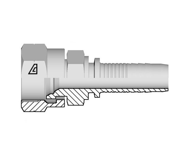 A-2036-FKOS Alfagomma by Kuriyama | A Series | Two-Piece Hydraulic Hose Fitting | -20 Hose ID x M36 Female Komatsu | Steel