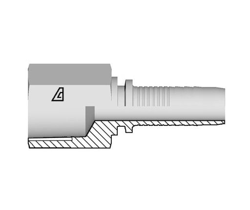 A-0808-FNPR Alfagomma by Kuriyama | A Series | Two-Piece Hydraulic Hose Fitting | -08 Hose ID x -08 Female NPTF Rigid | Steel