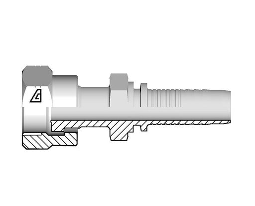 A-1010-FOFS Alfagomma by Kuriyama | A Series | Two-Piece Hydraulic Hose Fitting | Double Hex | -10 Hose ID x -10 Female O-Ring Face Seal | Steel
